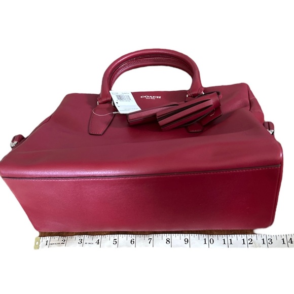 Coach Legacy # 21192 Leather Archive Zip Top Handle Bag - Black Cherry Red (NWT) - Picture 10 of 12